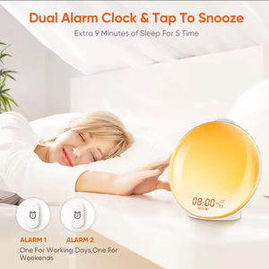 Réveil double alarme avec lumière <span class=keywords><strong>de</strong></span> <span class=keywords><strong>chevet</strong></span> 7 couleurs, lumière <span class=keywords><strong>de</strong></span> réveil au lever et au coucher du soleil, <span class=keywords><strong>radio</strong></span> FM, réveil pour la maison, horloge <span class=keywords><strong>de</strong></span> table, lumière <span class=keywords><strong>de</strong></span> réveil - Product Image 3