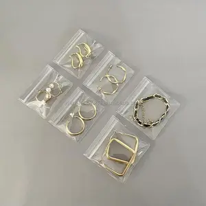 Boucle d'oreille Collier anneau Cosmétique Ziplock Zip Lock Zipper transparent Clair Pvc Bijoux Emballage pochette Sac avec logos