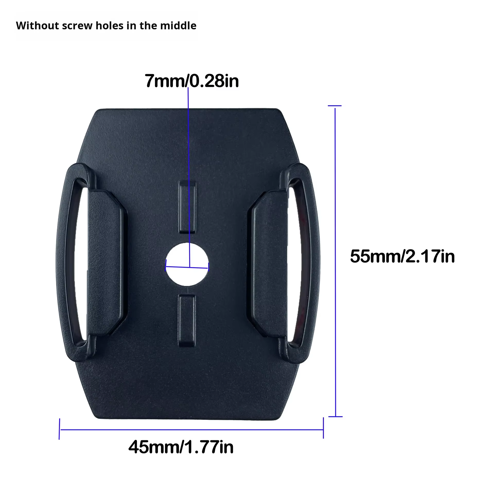Noir-Juste avec trou de 7 mm