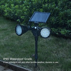 Luces Solares para Exteriores, IP65 Impermeables, Doble Cabezal Ajustable, 36 LED Brillantes, con Sensor de Movimiento, para Caminos, Jardín y Césped - Product Image 4