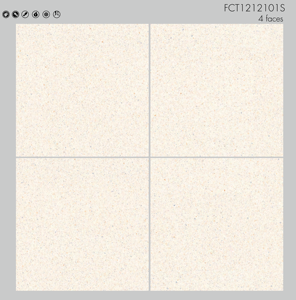 กระเบื้องปูพื้นและผนังพอร์ซเลนลายเทอร์ราซโซ่หลากสี ขนาดใหญ่ 1200x1200 มม. สีเบจโบราณ ผิวหน้าแบบลาปปัตโต - Product Image 2