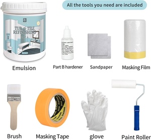 Kit di vernici ceramiche per vasche da bagno e piastrelle, include strumenti. Adatto per ceramica, lavelli, piani di lavoro e rivestimenti in ceramica per pavimenti e pareti - Product Image 5