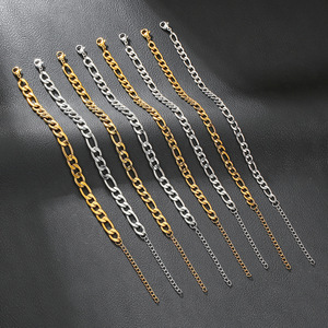 Stainless Steel 3:1 NK Chain Bracelet Geometric Design Unisex Jewelry Fashion Accessory - Product Image 1