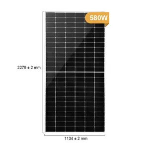 580W 태양 전지 패널 학년 이중 유리 고효율 반 셀 단결정 태양 전지 패널 500W 525W 550w