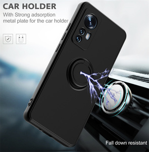 Coque arrière magnétique en silicone souple pour <span class=keywords><strong>Xiaomi</strong></span> 12T 11T <span class=keywords><strong>12</strong></span> Pro / 12T 12X <span class=keywords><strong>12</strong></span> Lite / Redmi K50 Ultra Phone Ring Holder Stand Cover - Product Image 2