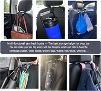 Crochet de fixation pour appuie-tête de siège de voiture en fibre de carbone, organisateur de rangement universel pour véhicule, pour sac à main, sac à main, manteau