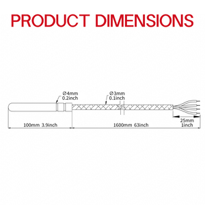 Sonda de Temperatura YHCMETER RTD <span class=keywords><strong>Pt100</strong></span> de 4 Fios -200-150°C IP67 OEM/ODM Personalizável para Uso Industrial - Product Image 4