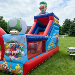 Château gonflable commercial d'extérieur pour enfants et tout-petits, avec toboggan et motif de dessin animé, idéal pour les fêtes - Product Image 6