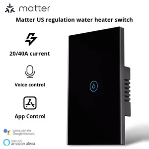 Interrupteur tactile de chauffe-eau à télécommande sans fil standard américain Matter 20A/40A Zero Live Wire Homekit Alexa <span class=keywords><strong>Google</strong></span> <span class=keywords><strong>Home</strong></span> - Product Image 5