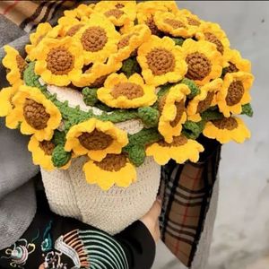 2025 Crochet hoa chăn đan Kit với hướng dẫn hướng dẫn bó hoa hướng dương chăn món quà mới lạ - Product Image 4