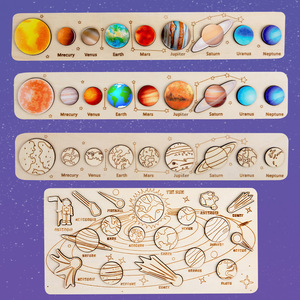 Wholesale Montessori <strong>Planet</strong> Science Education Puzzle Set Wooden <strong>3D</strong> <strong>Solar</strong> <strong>System</strong> <strong>Model</strong> for Kids' Toy &amp; Learning