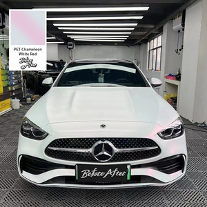 Cina produzione di pellicola per auto in vinile pellicola da <span class=keywords><strong>camaleonte</strong></span> bianco opaco a rosso pellicola per animali domestici involucro rotoli per auto Mercedes Benz - Product Image 3