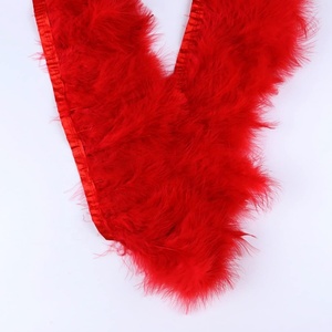 Tự Nhiên Thổ Nhĩ Kỳ Fluffy Lông Fringe Trim Craft 6-8 Inches Chiều Rộng Gói 2 Yards 1Pcs Màu Đỏ Thổ Nhĩ Kỳ Fluffy Lông - Product Image 3