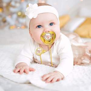 Qualisub 金色礼品金属闪光奶嘴空白件，带链条，用于热升华和热压，铝板用于热升华 - Product Image 5