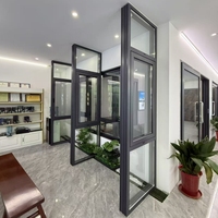Sistema de Ventanas Abatibles Modernas de Aleación de Aluminio, Doble Vidrio Templado, Insonorizadas, con Certificación Energy Star, para Sala de Estar de Villa