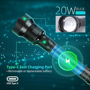 Lampe torche LED en alliage d'aluminium personnalisée, rechargeable, étanche, camping, charge USB, base magnétique, zoom, IP44, faisceau spot 0-200M - Product Image 2