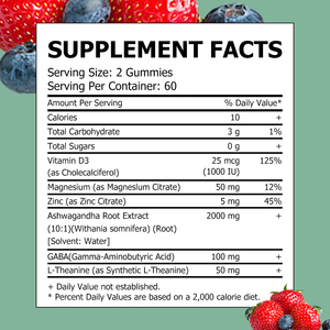 Premium Quality 6 In 1 Formula Support Daily Balance and Inner Strength Ashwagandha Gummies GABA L-Theanine <b>Supplement</b> - Product Image 2