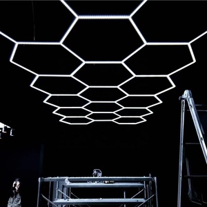 ポータブル100-240V LED六角形ライトコールドホワイト発光防水ガレージ機械ワークショップライト - Product Image 4