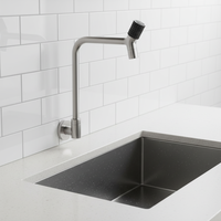 Robinet mural haut en acier inoxydable SUS 304 pour lavabo de salle de bain, eau froide uniquement, avec cartouche céramique, pour machine à laver