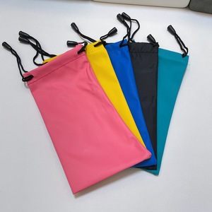 Eyeglasses <b>Case</b> Soft Rectangle Solid Color Drawstring Bag <b>For</b> Eyeglasses <b>Sunglasses</b> Unisex Portable Storage 6-8.9 In - Product Image 1