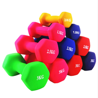 Pas cher Offre Spéciale Exercice Haltère En Vinyle Coloré Carton Force Exercice Haltères Ensemble 100 ensembles Acceptent OEM Multicolore