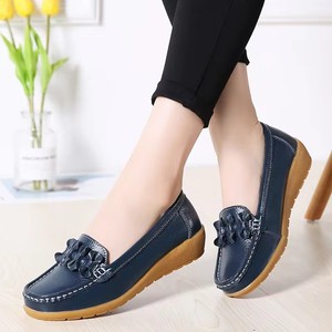 Zapatos de lactancia blancos de cuero genuino personalizados mocasines planos tamaño grande 35-42 zapatos náuticos - Product Image 2