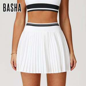 Gonna corta estiva a contrasto di colore plissettato, gonna corta sportiva e Fitness a vita alta, gonna Tennis Anti-esposizione - Product Image 5