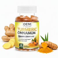 OEM Kurkuma Gember Gummies Vegan Gewrichtspijnverlichting Curcumine Gummies Immuunondersteuning Spijsverteringsgezondheid Antioxidant met Zwarte Peper