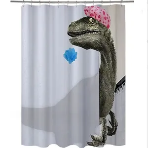 High Quality 180cm*200cm European Elegant Hotselling Polyester Elephant Dinosaur 3D Blackout Bath Curtains for Bathroom