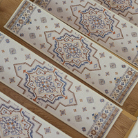 Tapis d'escalier autocollants, tapis d'escalier imprimé antidérapant, lavable en machine, tapis d'escalier intérieur à rayures