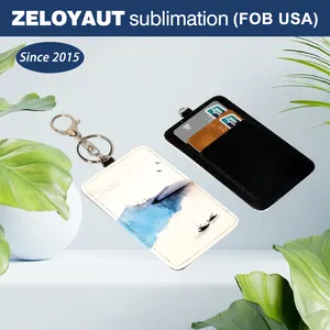 ZELOYAUT Sublimation Wholesales Customized High Quality New PU Card Holder Blanks 2024 Protector Case For Travel School