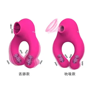 popular couple sex toys double head vaginal massage sucking cock ring vibrator for men and women