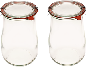 59.2 Fl. oz. Oz. Barattoli <span class=keywords><strong>Weck</strong></span> Tulip da 1,5 Litri, in Vetro Cilindrico con Coperchio, Bocca Larga, Ermetici, Senza BPA, per Conservazione Alimenti (2 Barattoli) - Product Image 1