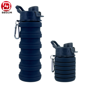 Bouteille d'eau portable en silicone pliable et extensible RTS 500 ml pour les sports de plein air et le camping, utilisable avec de l'eau bouillante - Product Image 2