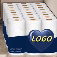Papier toilette jetable en pâte de bambou biodégradable, 48 rouleaux, 3 plis, doux, écologique, économique, vente en gros