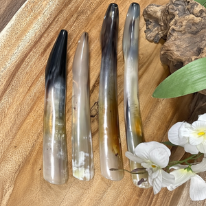 Meilleure vente Buffalo Natural Flat Shoe Horn avec poignée Prix sain du principal fabricant agate crafts - Product Image 1