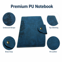 Carnet en cuir PU bleu sarcelle avec gaufrage dragon, journal A5 avec fermeture à bouton-pression, logo personnalisé disponible