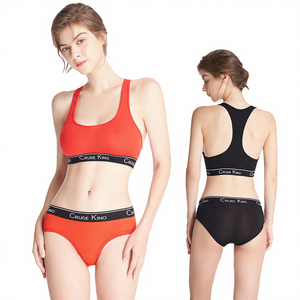 Conjunto de ropa interior cómoda sin aros de copa completa para mujer, estilo deportivo convertible, sin costuras, con cintura sólida personalizada, venta al por mayor. - Product Image 4