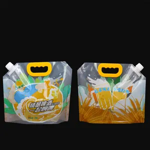 Transparent Doypack Water Tank Liquid Beer Packaging Spout Pouch With Suction Nozzle