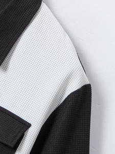 Camisa de manga corta informal con botones de cuatro filas y cuello de polo de punto gofrado de verano para <span class=keywords><strong>hombre</strong></span> - Product Image 3