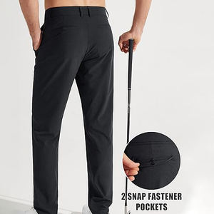 Pantalones de Golf para Hombre, Estilo Jogger, Ajustados, Tallas Grandes, Rectos, Casuales, de Color Sólido, Tela de Lana Peinada - Product Image 2
