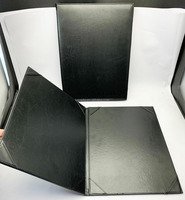 Porte-certificat A4 en cuir PU noir avec logo en relief personnalisé, porte-certificat en similicuir personnalisé