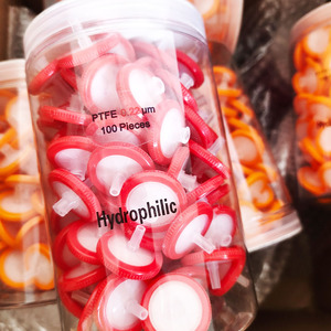 ตัวกรองเข็มฉีดยา PTFE 0.22um 25 มม. สำหรับงานวิจัยในห้องปฏิบัติการแบบ Hydrophilic 100 ชิ้น - Product Image 1
