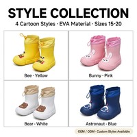 Bottes de pluie pour enfants en EVA avec imprimé de dessins animés personnalisés, motif animal, réfléchissantes, antidérapantes, avec manchette et cordon de serrage réglable