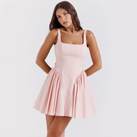 Camisole française jupe papillon rosée dos robe pour femmes soirée Sexy jupe courte