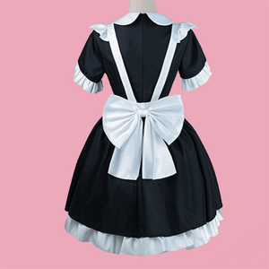 Disfraz de Anime para <span class=keywords><strong>Mujer</strong></span>, Estilo Maid, para Halloween, con <span class=keywords><strong>Peluca</strong></span> y Ropa Lolita, Traje Blanco y Negro de Poliéster para Chicas - Product Image 5