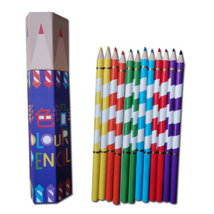 Lot de 12 crayons de dessin en bois aux couleurs vives, forme hexagonale, dans un tube cadeau, ensemble de crayons de couleur personnalisés de 7 pouces pour enfants - Product Image 6