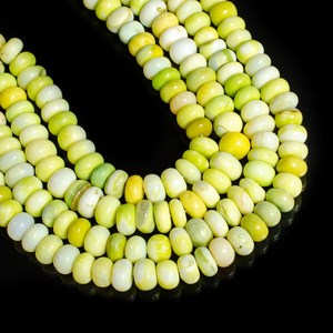 Perles de rondelle lisse d'opale vert clair naturel 7-8mm perles de pierre d'opale en vrac pour la fabrication de bijoux au prix de gros - Product Image 1