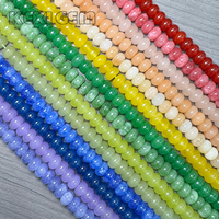 Manik-manik Batu Alam Bentuk Abacus Warna-warni Grosir 5x8mm Multi Warna Chalcedony Halus Bentuk Rondelle untuk Pembuatan Perhiasan