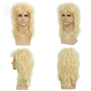 Europeo y americano Retro 60s textura permanente rizos de maíz dorado Pelo Largo hombres japonés de gama alta Kani Karen Peluca de cabeza completa - Product Image 1